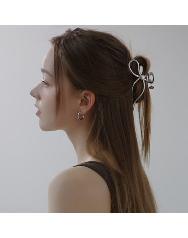 디유아모르 진주 포인트 리본 헤어 클립 집게핀