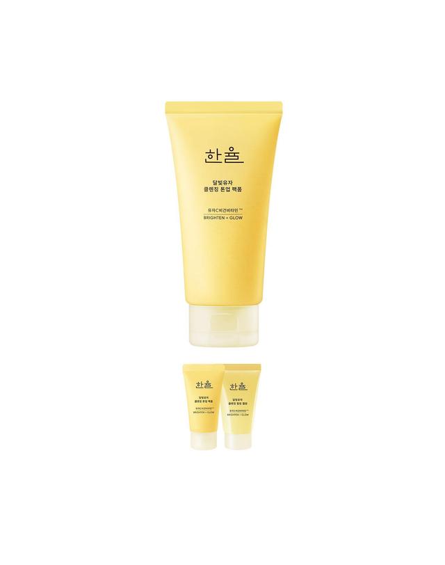 한율 달빛유자 클렌징 톤업 팩폼 120ml 착용컷