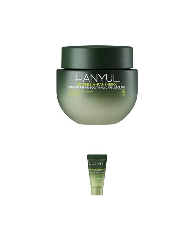 한율 쑥판텐 인텐시브 리페어 진정 캡슐 크림 60ml 착용컷