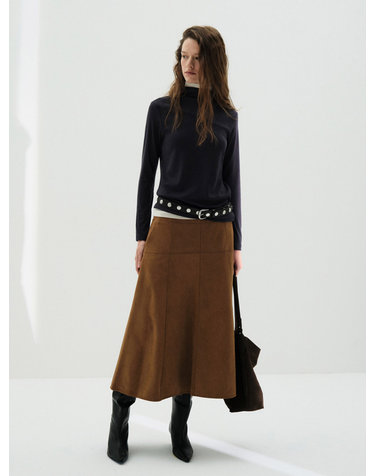 스웨이드 플레어 롱 스커트_SWWSKP32050