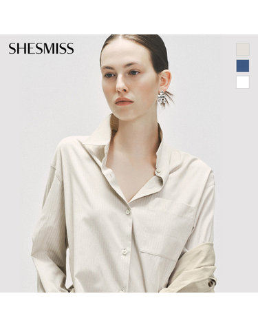 스트라이프 코튼 블렌드 셔츠_SWWSTQ32120