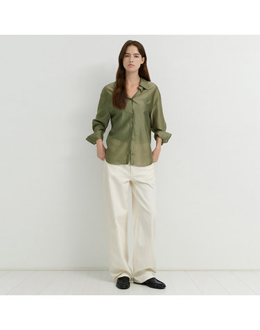 실키 오픈 카라 루즈핏 셔츠_TWWSTQ72030