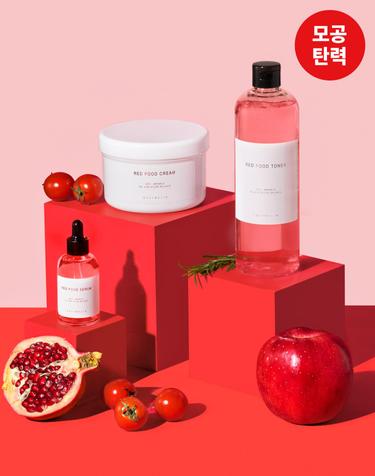 [주름개선] 레드푸드 콜라겐 탄력 3종세트 (레드푸드 세럼 50ml+토너 500ml+크림 500g)