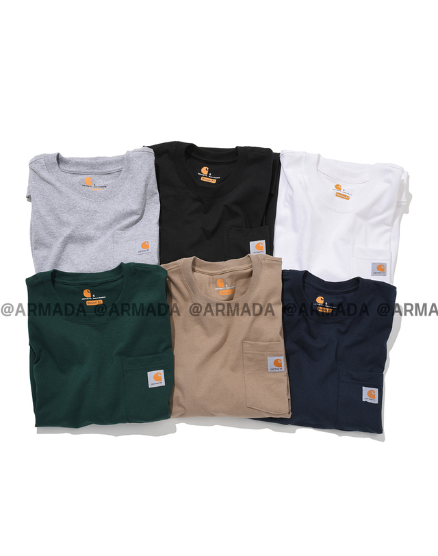 칼하트 칼하트 K87 워크웨어 포켓 반팔티셔츠 (30colors) 착용컷