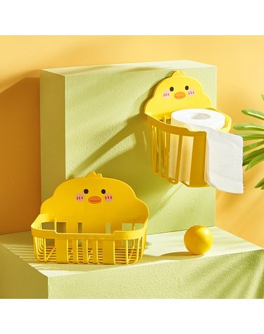 오리 화장실 롤케이스 벽걸이 무타공 선반