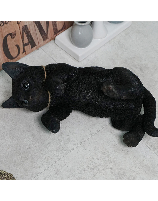 브리스크스타일 마그넷 펫 뱅크 누운 검은 고양이 착용컷