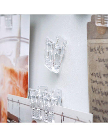 미니 투명  메모홀더 냉장고 자석집게 1개입