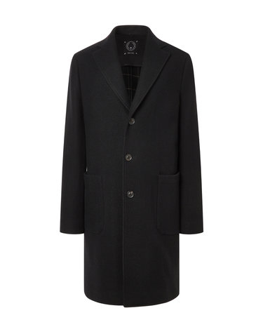 [T JACKET] 블랙 단색 울캐시미어혼방 하프코트