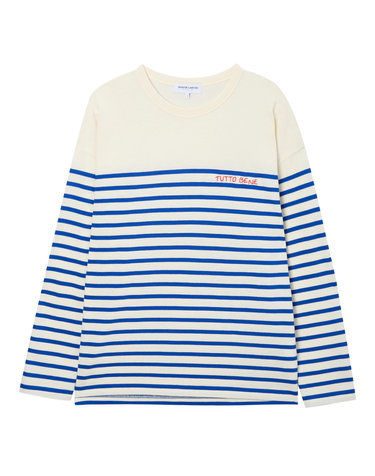[MAISON LABICHE] 블루 스트라이프 면 긴팔티셔츠