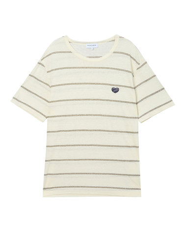 [MAISON LABICHE] 아이보리 라인배색 린넨 반팔티셔츠