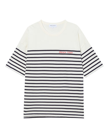 [MAISON LABICHE] 화이트 스트라이프 면 반팔티셔츠