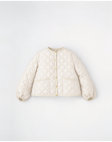 아이보리 ARKLEY PUFF SLE 퍼프 소매 퀼팅 재킷