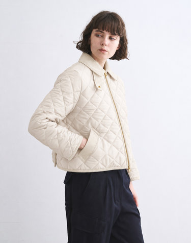 아이보리 WAVERLY A-LINE A라인 퀼팅 재킷