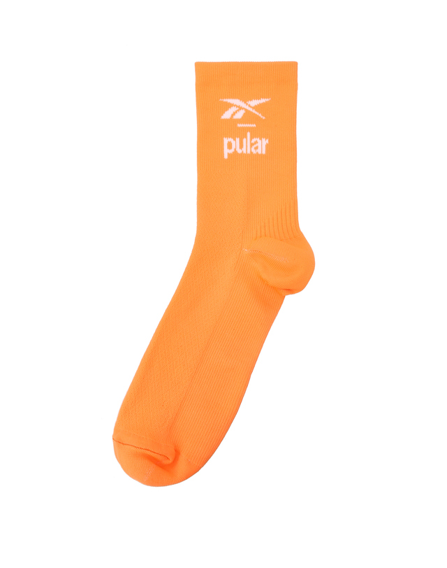 리복 Reebok X Pular 2-pack 러닝 양말 - 블랙 & 오렌지 착용컷