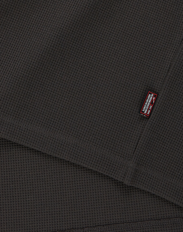 리복 우븐 포켓 와플 긴팔티 - 차콜 진한 그레이 상세
