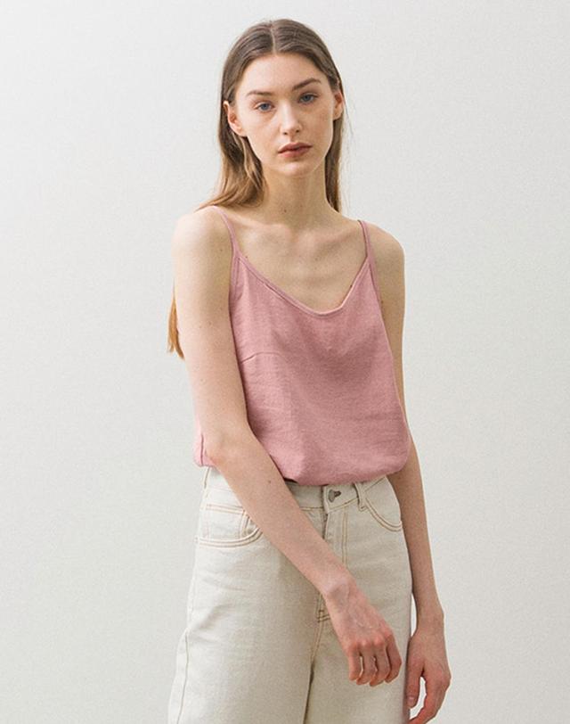 논로컬 Linen Sleeveless - Pink 착용컷