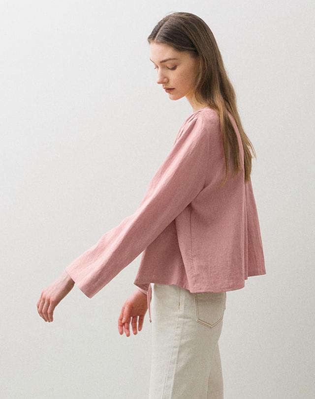 논로컬 Linen Sleeveless - Pink 착용컷