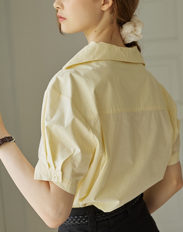 논로컬 Marine Collar Half-sleeves Shirt - 3Color 착용컷