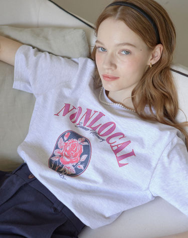 Vintage Rose T-shirt - Light Grey