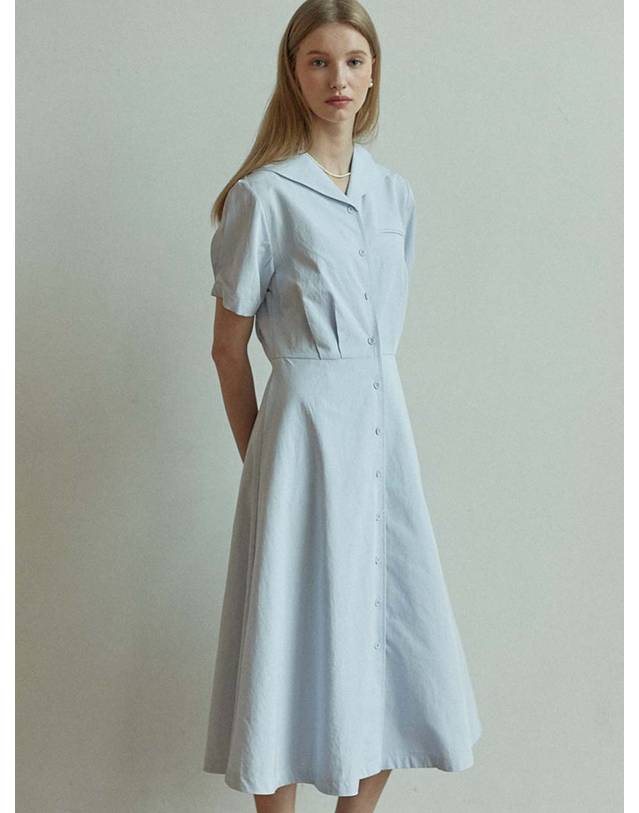 논로컬 Marine Collar Dress - Sky Blue 착용컷
