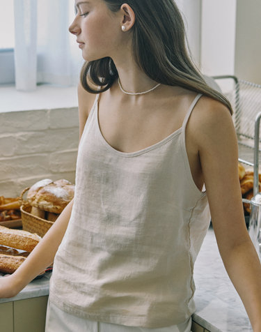 Linen Sleeveless - Beige