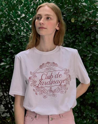 Rosy Garden Print T-shirt - White