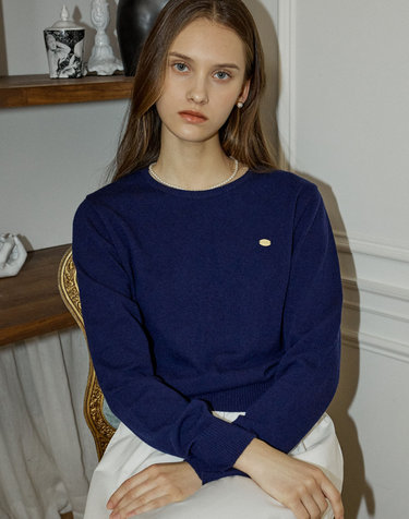Essential Round Neck Knit - Navy