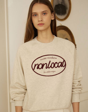 String Craft Applique Sweatshirt - Oatmeal