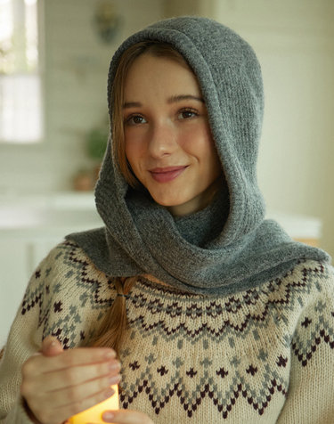 Mellow Knit Muffler Balaclava - Grey