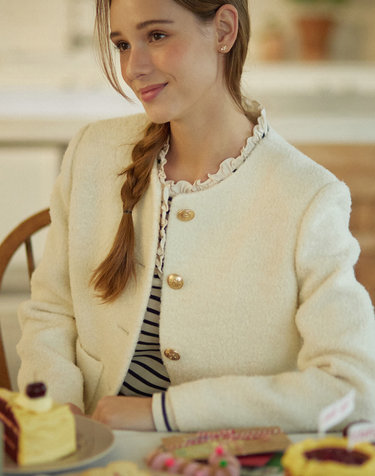 Bookle Tweed Wool Jacket - Ivory