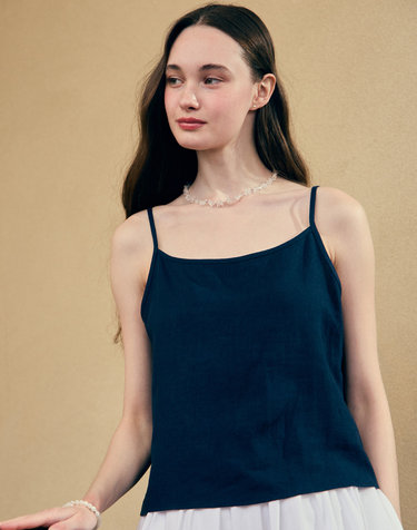 Linen Basic Sleeveless - Navy