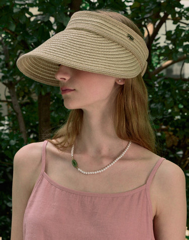 Gold Label Point Rattan Sun Visor - Light Beige