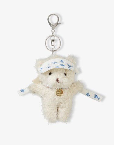 [논로컬 X 이하여백] Seaside Motive Sun Visor Bear keyring - Light Beige
