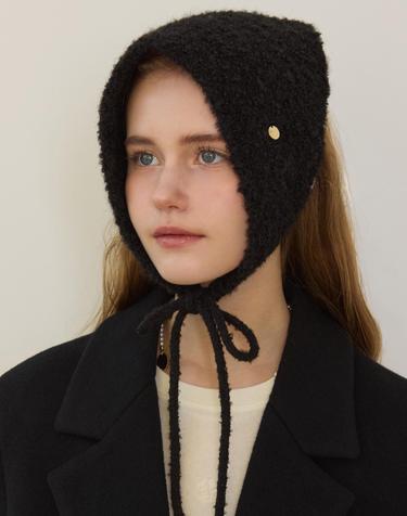 Knitted Wool Kerchief - Black
