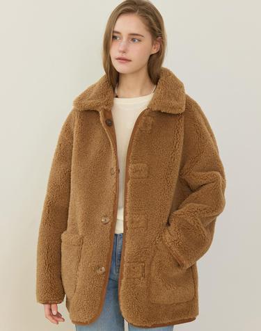 Reversible Shearling Mustang Jacket - Brown