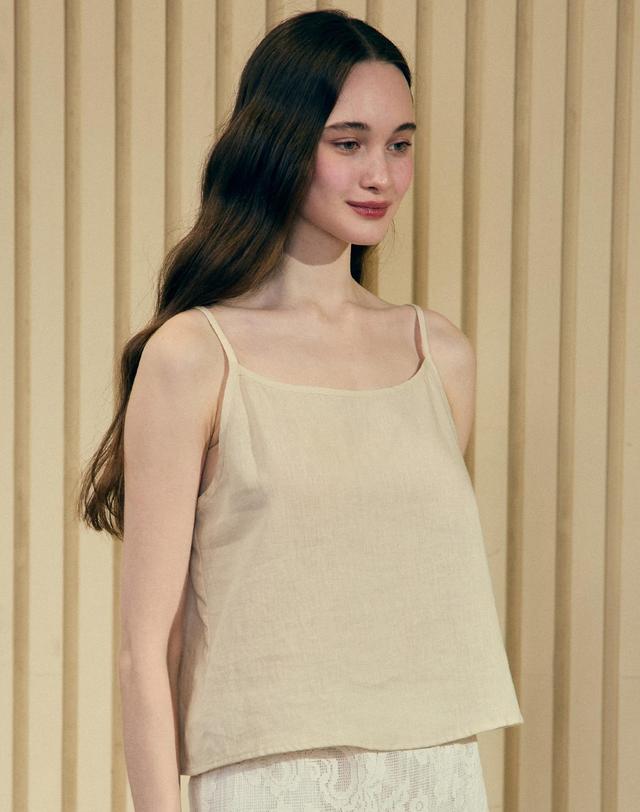 논로컬 Linen Basic Sleeveless - Light Beige 착용컷