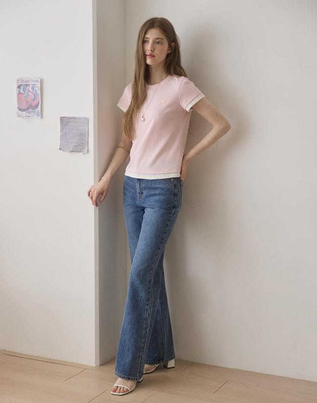 논로컬 세미 부츠컷 데님 팬츠 - Blue 착용컷
