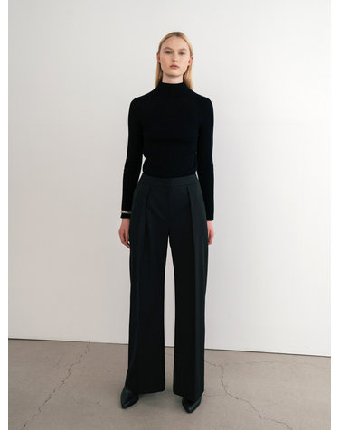 Wide-Leg Pleat Trousers (JUJS208-15)