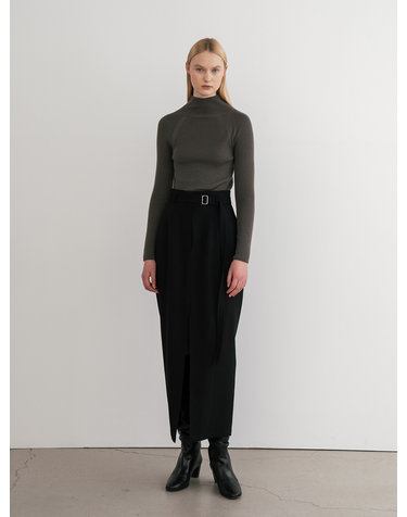Front Slit Belted Skirt (JUJK101-15)