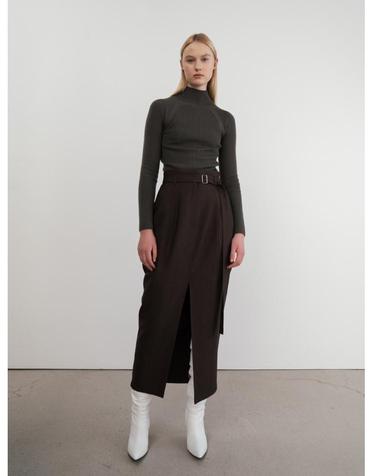 Front Slit Belted Skirt (JUJK101-65)