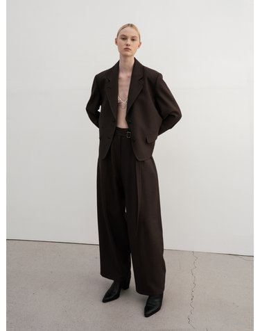 Wide-Leg Belted Trousers (JUJS104-65)