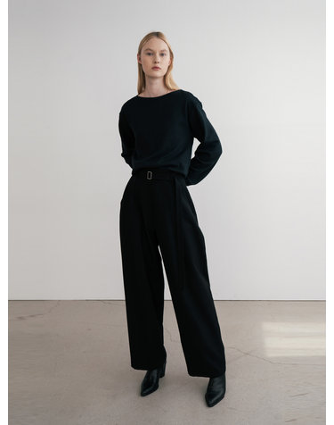 Wide-Leg Belted Trousers (JUJS104-15)