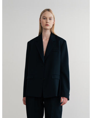 Wool Single-Breasted Blazer (JUJJ103)