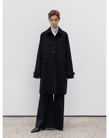 Black Single-Breasted Coat (JUJC105)