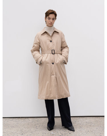 Goose Down Single-Breasted Trench Coat (JUJC205-70)