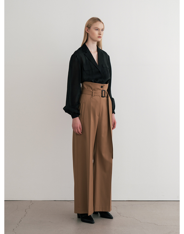 제인송 Wide-Leg Belted Trousers (JUJS207-70) 착용컷