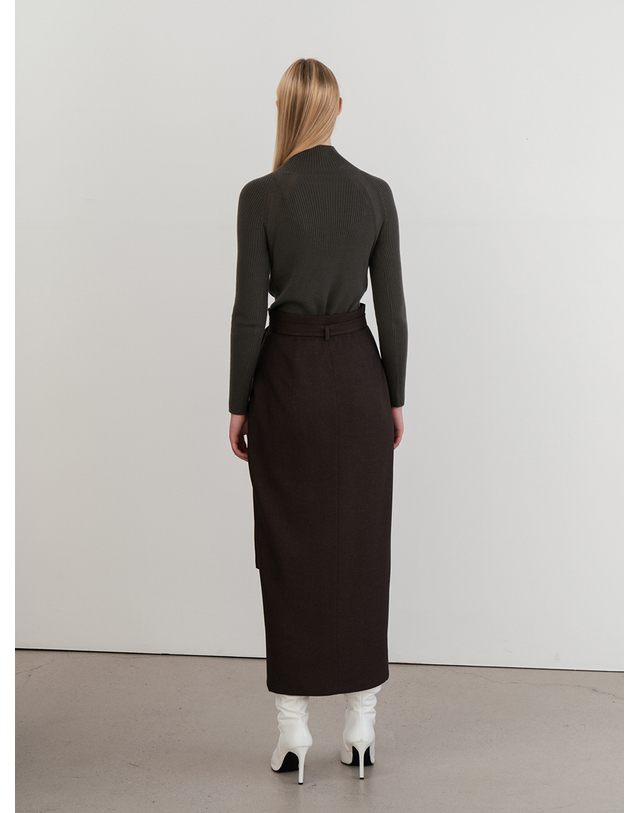 제인송 Front Slit Belted Skirt (JUJK101-65) 착용컷