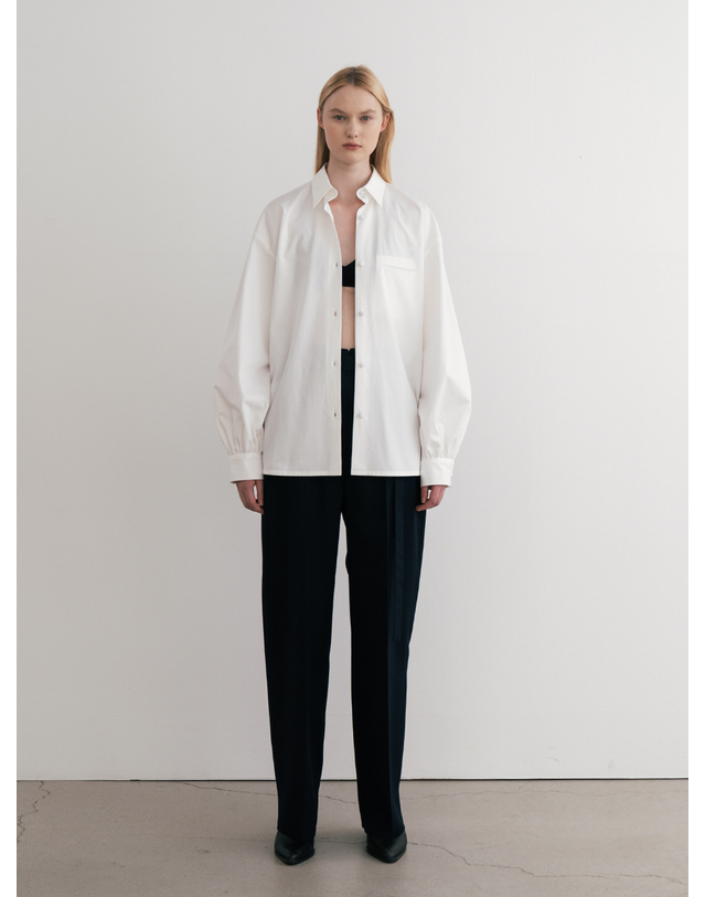 제인송 Wool Wide-Leg Belted Trousers (JUJS102) 착용컷