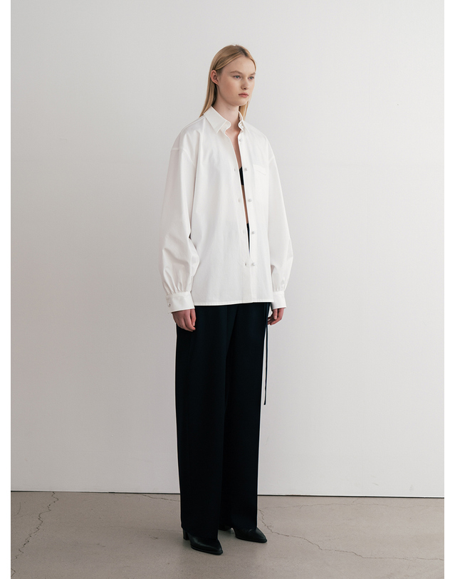 제인송 Wool Wide-Leg Belted Trousers (JUJS102) 착용컷