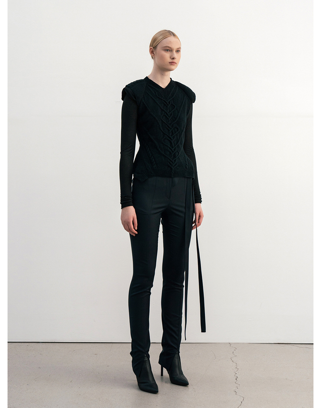 제인송 Black Cashmere Knit Vest (JUJN101) 착용컷